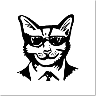 Cat as DB Cooper in sunglasses Posters and Art